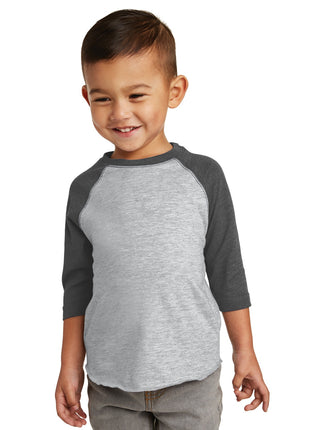 Rabbit Skins™ Toddler Baseball Fine Jersey Tee. RS3330 - Vintage Heather/ Vintage Smoke | Rabbit Skins
