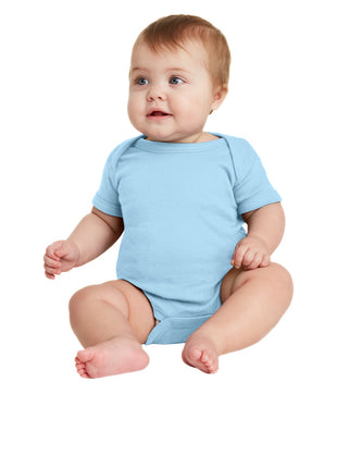 Rabbit Skins™ Infant Short Sleeve Baby Rib Bodysuit. RS4400 - Light Blue | Rabbit Skins