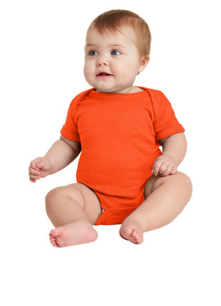 Rabbit Skins™ Infant Short Sleeve Baby Rib Bodysuit. RS4400 - Orange | Rabbit Skins
