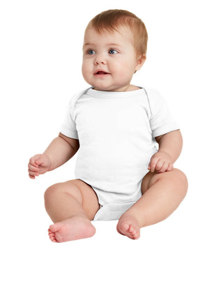 Rabbit Skins™ Infant Short Sleeve Baby Rib Bodysuit. RS4400 - White | Rabbit Skins