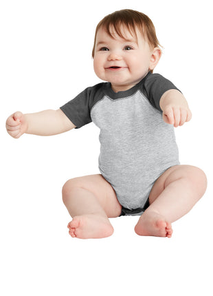 Rabbit Skins™ Infant Baseball Fine Jersey Bodysuit. RS4430 - Vintage Heather/ Vintage Smoke | Rabbit Skins