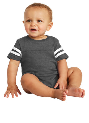 Rabbit Skins™ Infant Football Fine Jersey Bodysuit. RS4437 - Vintage Smoke/ Blended White | Rabbit Skins