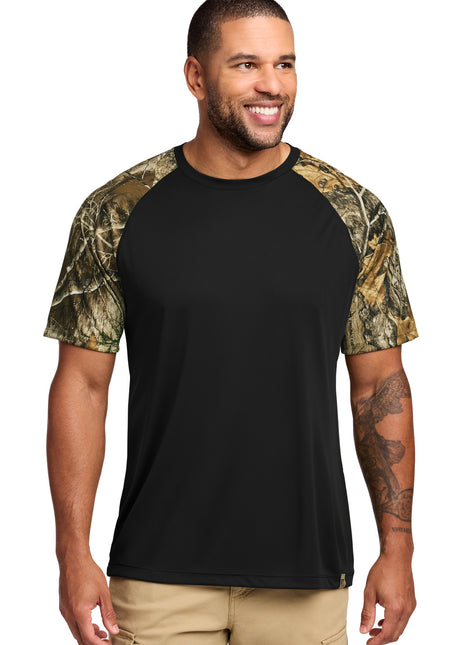Russell Outdoors™ Realtree® Colorblock Performance Tee RU151 - Black/ Realtree Edge | Russell Outdoors