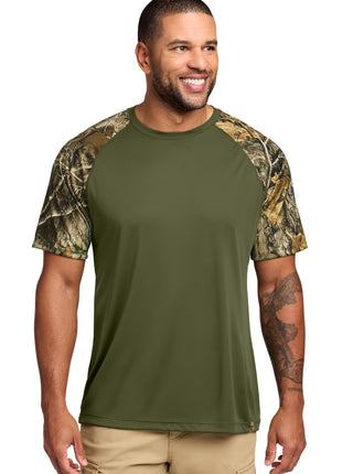 Russell Outdoors™ Realtree® Colorblock Performance Tee RU151 - Olive Drab Green/ Realtree Edge | Russell Outdoors