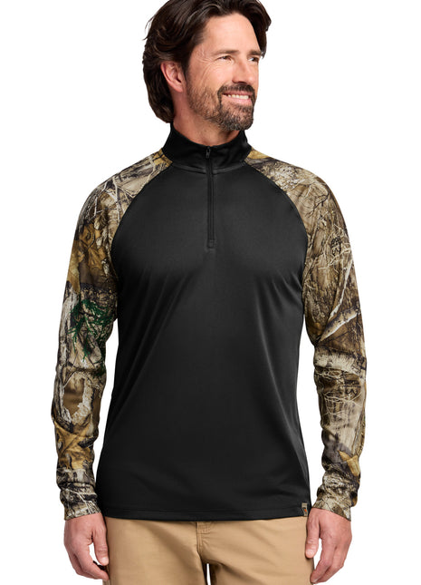 Russell Outdoors™ Realtree® Colorblock Performance 1/4-Zip RU152 - Black/ Realtree Edge | Russell Outdoors