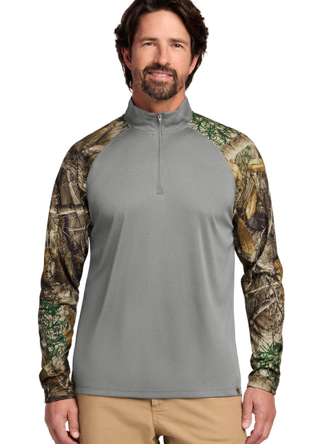 Russell Outdoors™ Realtree® Colorblock Performance 1/4-Zip RU152 - Grey Concrete Heather/ Realtree Edge | Russell Outdoors