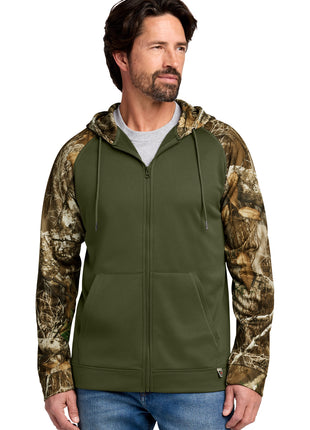 Russell Outdoors™ Realtree® Performance Colorblock Full-Zip Hoodie RU452 - Olive Drab Green/ Realtree Edge | Russell Outdoors