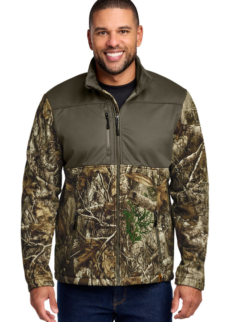 Russell Outdoors™ Realtree® Atlas Colorblock Soft Shell RU601 - Cargo Brown/ Realtree Edge | Russell Outdoors