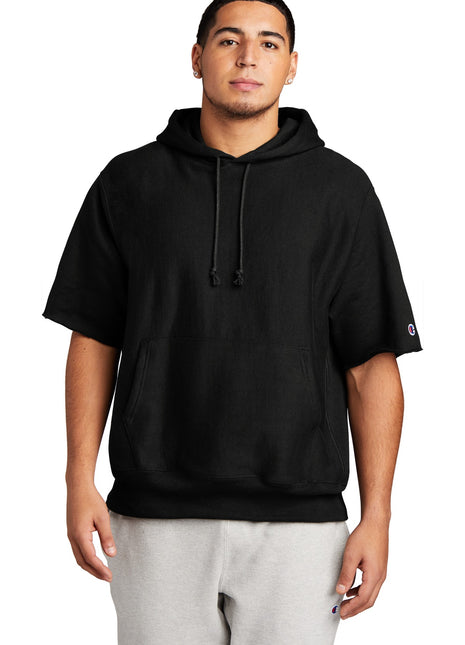 Champion ®  Reverse Weave ®  Short Sleeve Hooded Sweatshirt S101SS - Black | Champion
