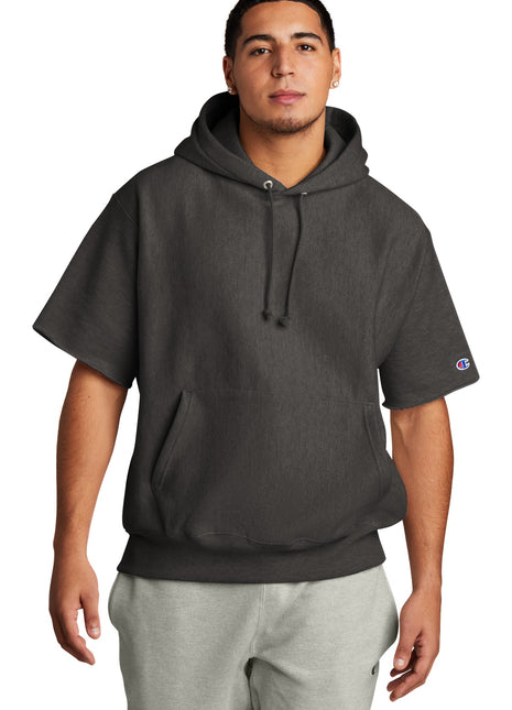 Champion ®  Reverse Weave ®  Short Sleeve Hooded Sweatshirt S101SS - Charcoal Heather | Champion