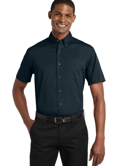 Port Authority® Short Sleeve Twill Shirt. S500T - Classic Navy | Port Authority