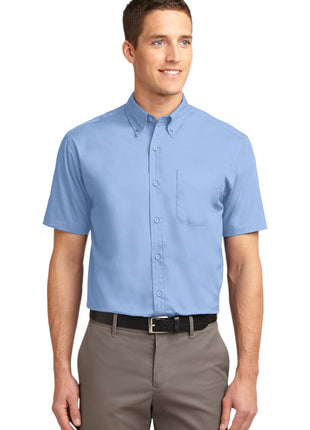 Port Authority® Short Sleeve Easy Care Shirt.  S508 - Light Blue/ Light Stone | Port Authority