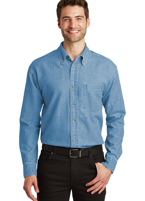 Port Authority® Long Sleeve Denim Shirt. S600 - Faded Denim | Port Authority