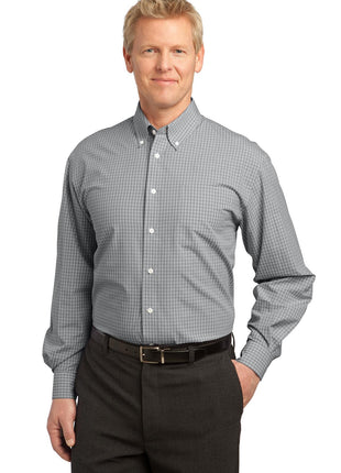 Port Authority® Plaid Pattern Easy Care Shirt. S639 - Charcoal | Port Authority