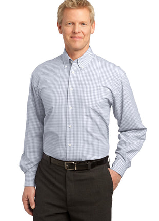 Port Authority® Plaid Pattern Easy Care Shirt. S639 - White | Port Authority