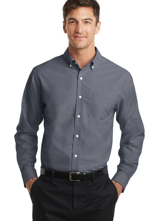 Port Authority® SuperPro™ Oxford Shirt. S658 - Black | Port Authority