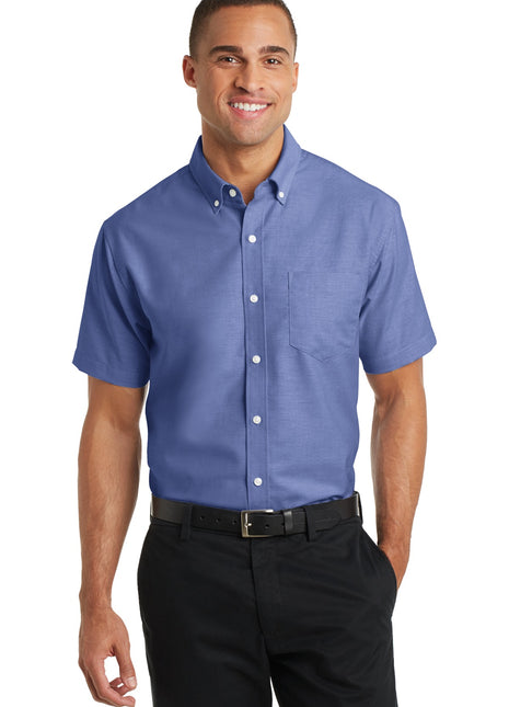 Port Authority® Short Sleeve SuperPro™ Oxford Shirt. S659 - Navy | Port Authority