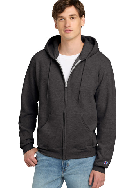 Champion® Powerblend® Full-Zip Hoodie. S800 - Charcoal Heather | Champion