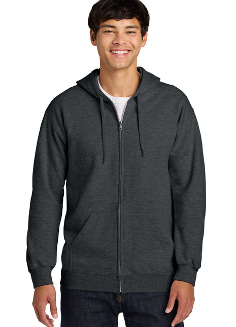 Gildan Softstyle® Midweight Fleece Full-Zip Hooded Sweatshirt SF600 - Dark Heather | Gildan