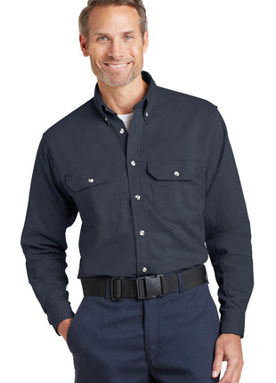 Bulwark® EXCEL FR® ComforTouch® Dress Uniform Shirt. SLU2 - Navy | Bulwark