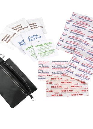 Zippered 20-Piece First Aid Pouch - Black | PromoEO