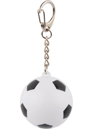 Soccer SPF15 Lip Balm with Keychain - White w Black Trim | PromoEO