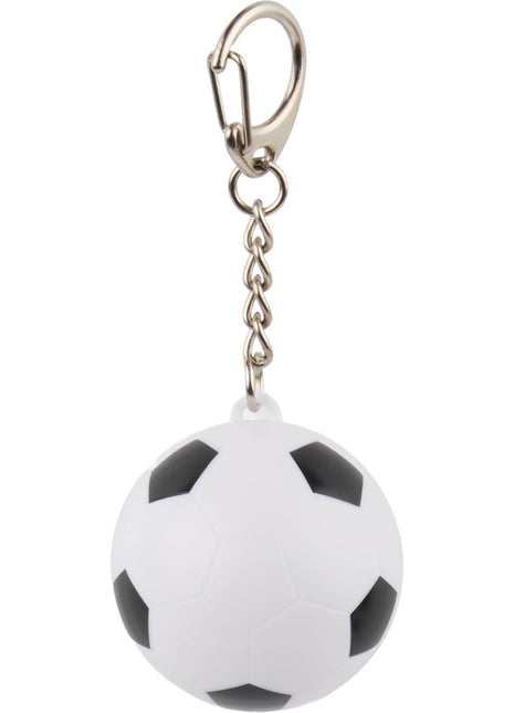 Soccer SPF15 Lip Balm with Keychain - White w Black Trim | PromoEO
