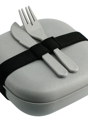 Wheat Straw Food Storage with Utensils - Gray | PromoEO