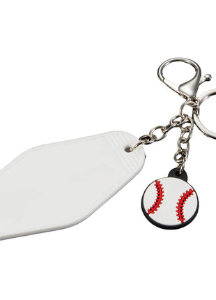 Baseball Motel Keychain - White | PromoEO