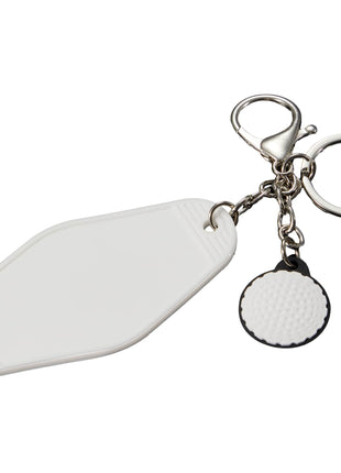 Golf Motel Keychain - White | PromoEO
