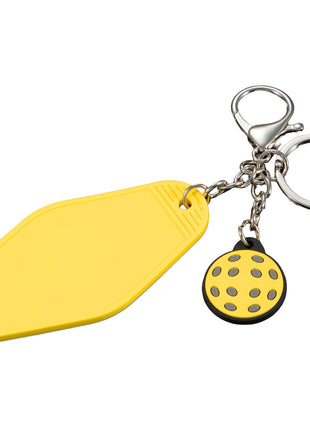 Pickleball Motel Keychain - Yellow | PromoEO