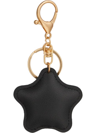 Star Leather Keychain - Black | PromoEO