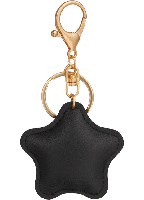Star Leather Keychain - Black | PromoEO