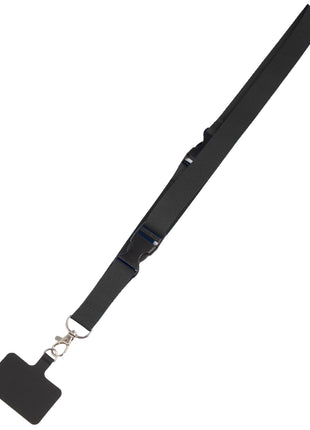 Adjustable Recycled Phone Lanyard - Black | PromoEO