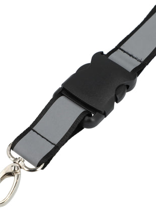 Recycled Polyester Reflective Lanyard - Black | PromoEO