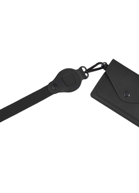 Recycled Wrist Lanyard with Card Holder - Black | PromoEO