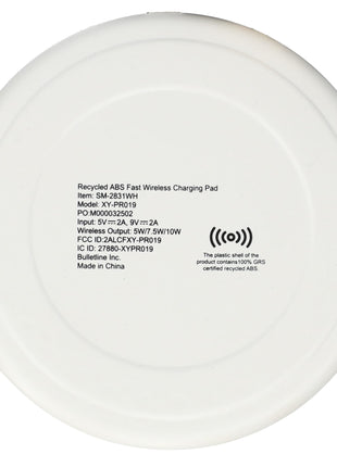Recycled ABS Fast Wireless Charging Pad