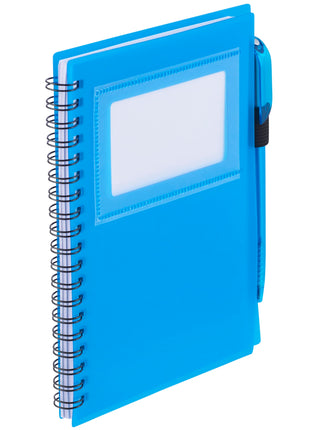 FSC® Mix 5.5" x 7" Star Spiral Notebook with Pen - Black | PromoEO