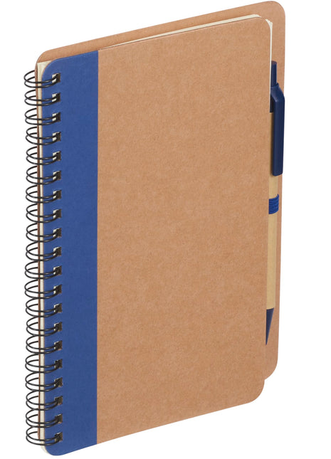 FSC® Mix 5" x 7" Eco Spiral Notebook with Pen - Blue | PromoEO