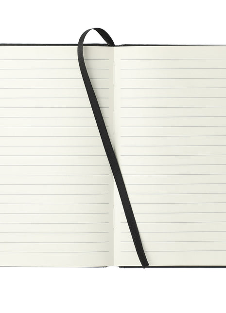 FSC® Mix 5" x 7" Elastic Phone Pocket Notebook - Black | PromoEO