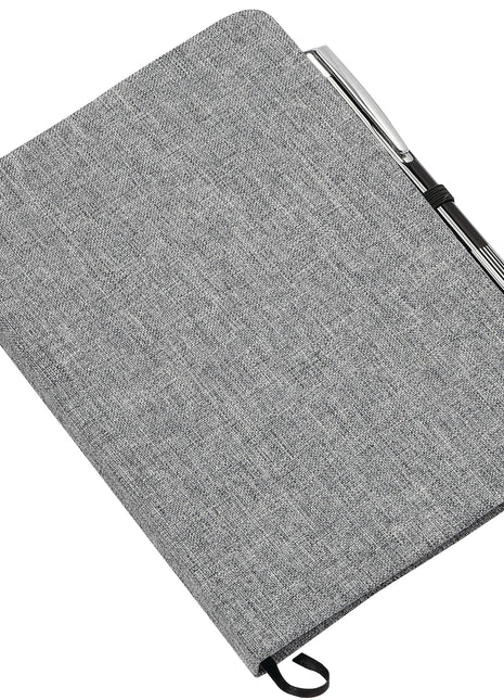 FSC® Mix 5" x 7" Heathered Bound Notebook - Gray | PromoEO