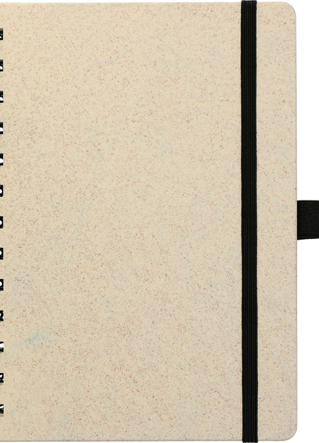 FSC® Mix 5" x 7" Wheat Straw Notebook with Pen - Beige | PromoEO