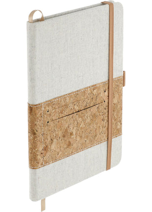 FSC® Mix 5.5" x 8.5" Recycled Cotton Cork Notebook - Natural | PromoEO