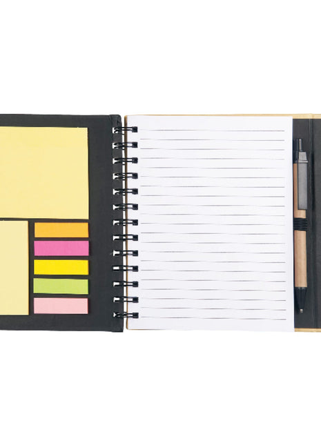FSC® Mix 6.5" x 7" Lock-it Spiral Notebook - Black | PromoEO