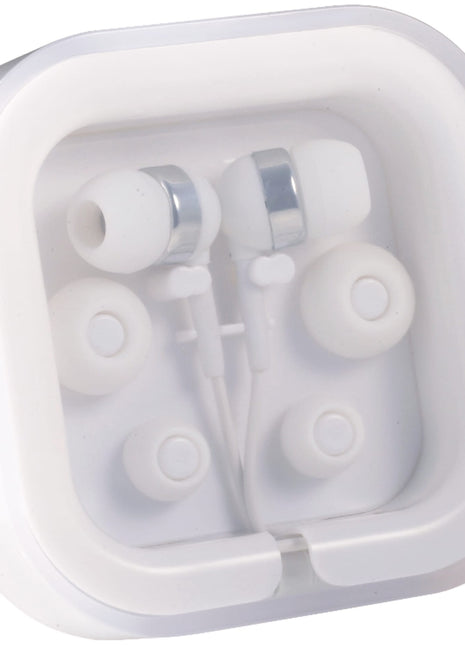 Color Pop Earbuds - White | PromoEO