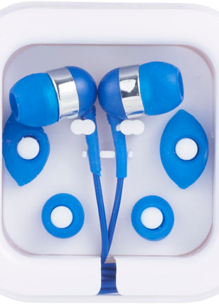 Color Pop Earbuds w/ Microphone - Royal | PromoEO