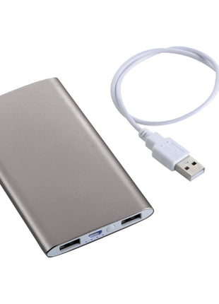 Sleek Aluminum 4000 mAh Power Bank - Gray | PromoEO