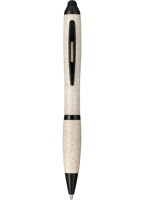 Nash Wheat Straw Ballpoint Stylus Pen - Beige | PromoEO