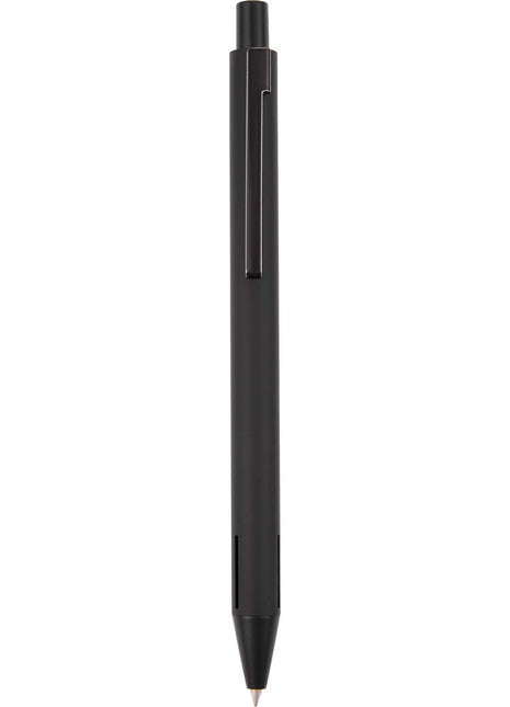 Halo Soft Touch Recycled Aluminum Gel Pen - Black | PromoEO