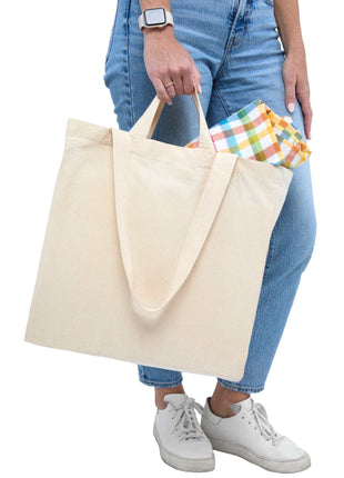Dual Carry 6oz Organic Cotton Tote - Natural | PromoEO